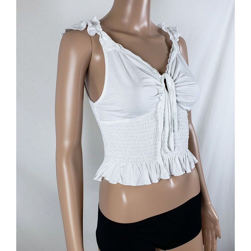 Milkmaid Smocked Babydoll Tank Top Womens M Cottage Coquette Festival Western